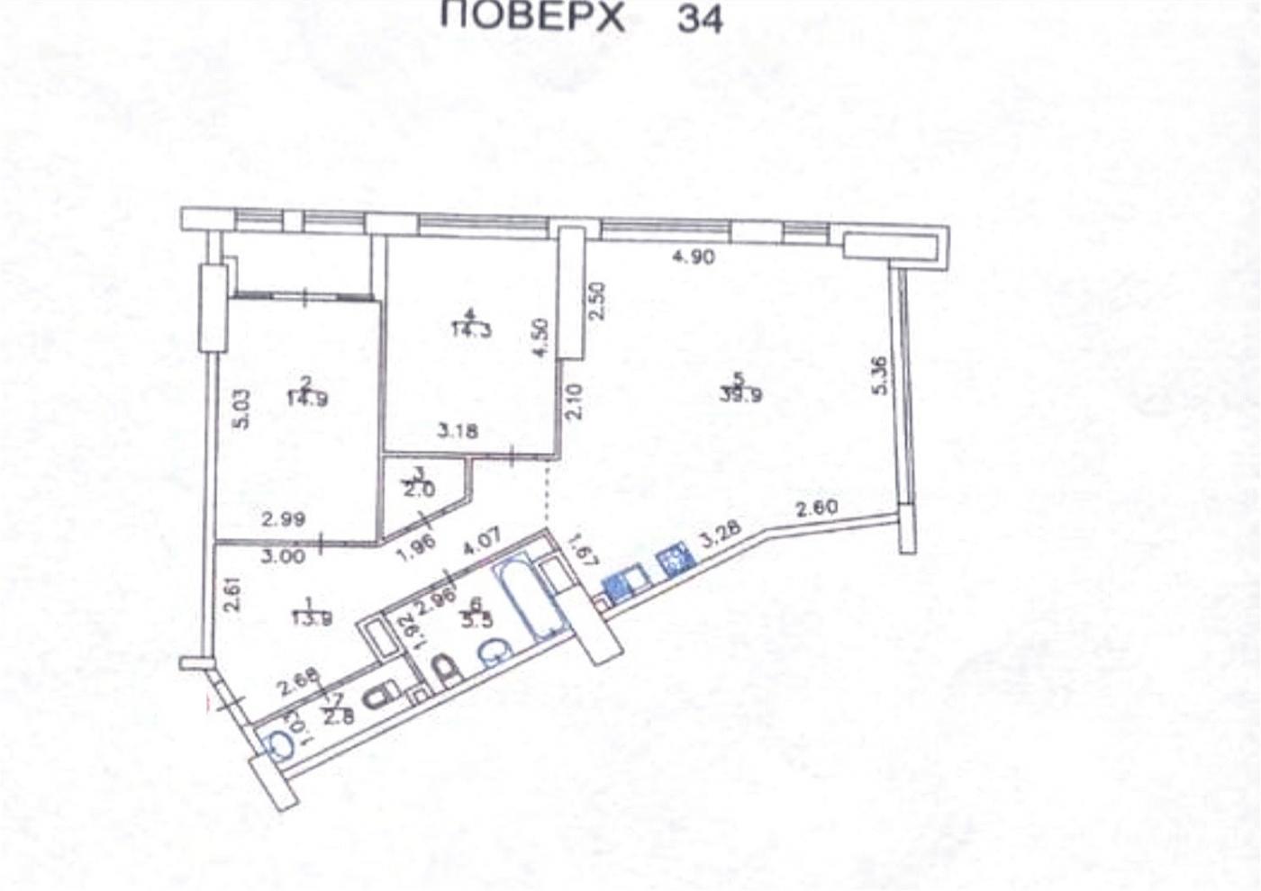 3кім.  97м2, ЖК Мanhattan City, Берестейський проспект, 11 к1